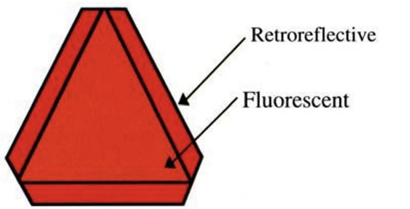 an orange triangle