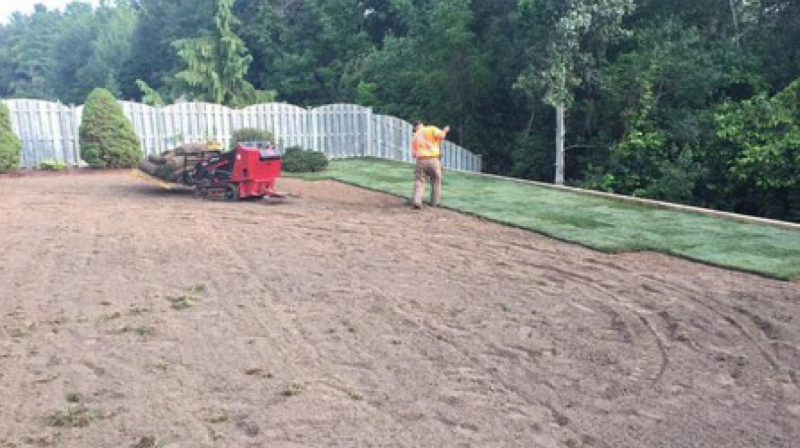 Establish a straight line for sod installation using a sidewalk, driveway, or retaining wall and stagger the seams of the sod as much as possible during installation.