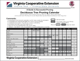 A Guide to Successful Pruning: Deciduous Tree Pruning Calendar Cover for publication: A Guide to Successful Pruning: Deciduous Tree Pruning Calendar