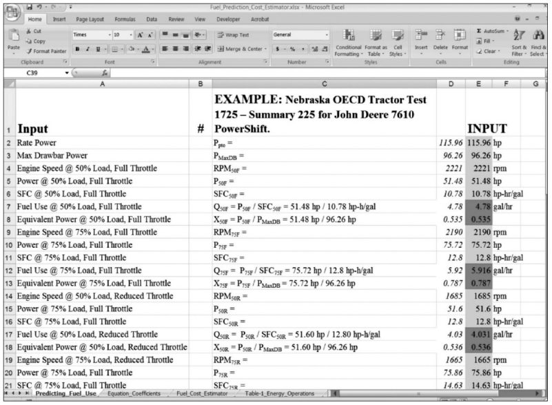 screecshot of the spreadsheet