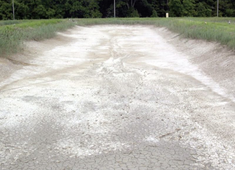 Photo of a pond without water