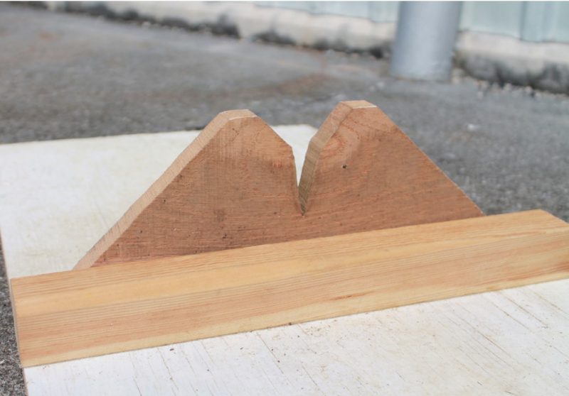 Picture of wooden pod stripper used at Virginia Tech's Kentland Farm for edamame pod separation.
