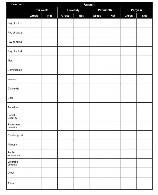 Worksheet B. Income