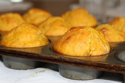 Muffins in a pan