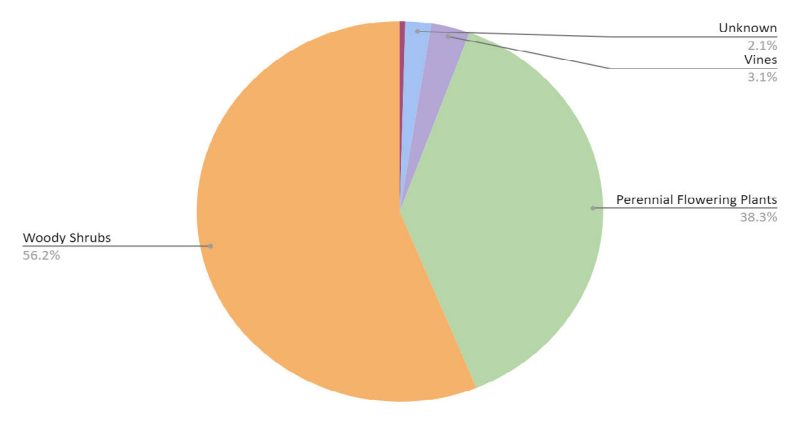 Figure 5. Total understory vegetation at the 2017-Burn site.