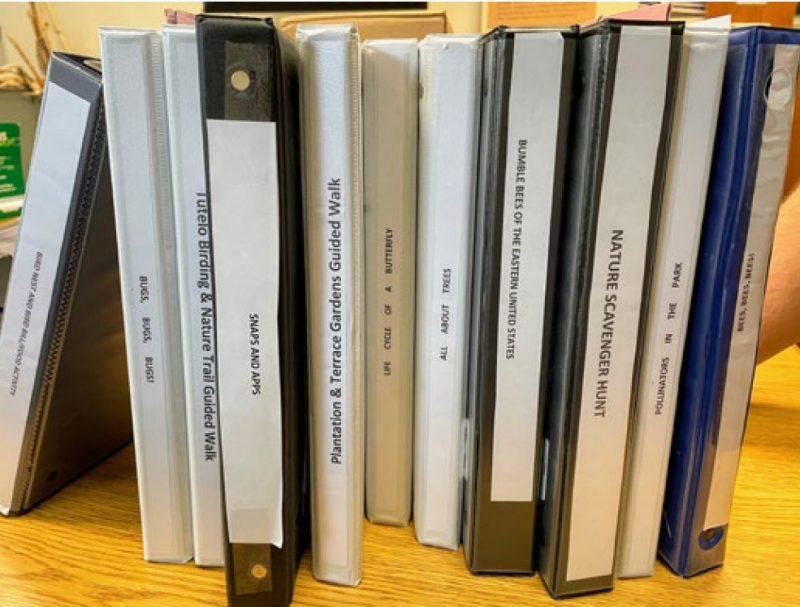 Three-ring binders with nature-related topics