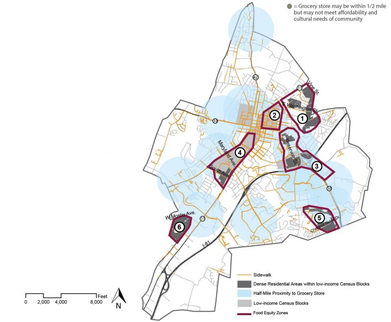 Map of food equity zones
