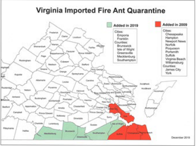 VDACS quarantine map