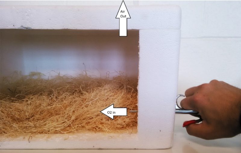 Cutaway of a hermetically sealed cooler.