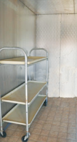 a photo of a Walk-in stainless steel-lined cooler