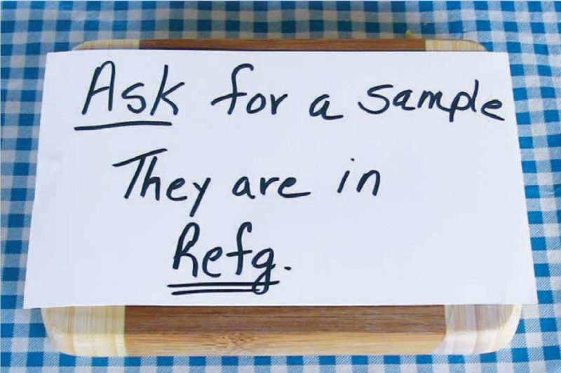 paper says "Ask for a sample, they are in Refg."