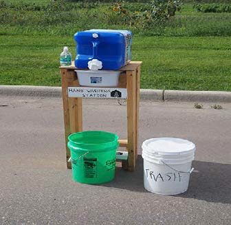 An example of a handwashing station.