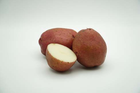 Close up of a cut up potato.