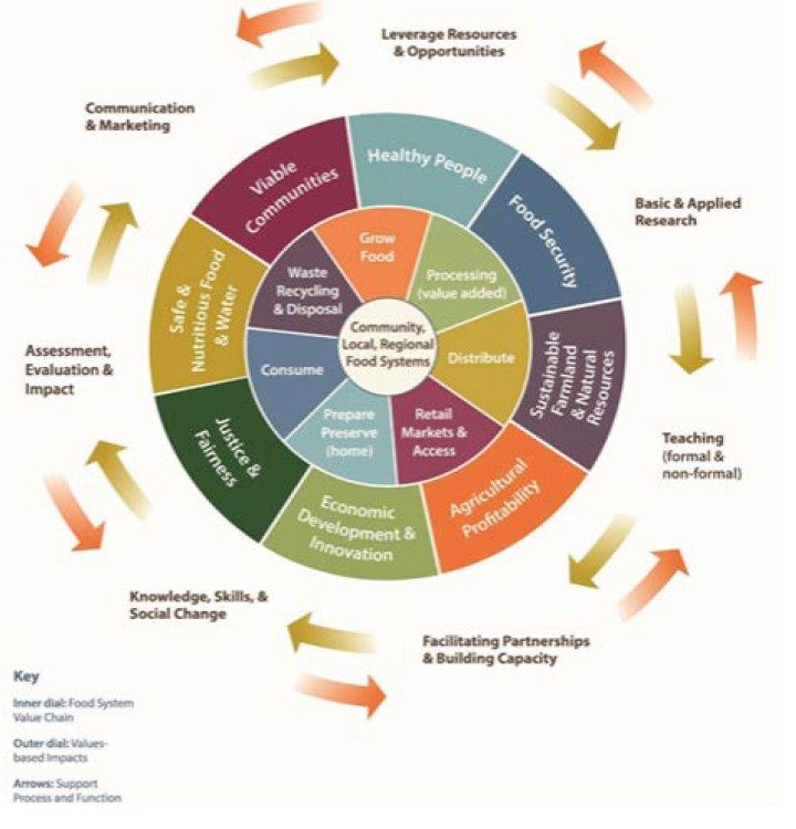 Fig. 1 VCE Model of community, local, and regional food systems.